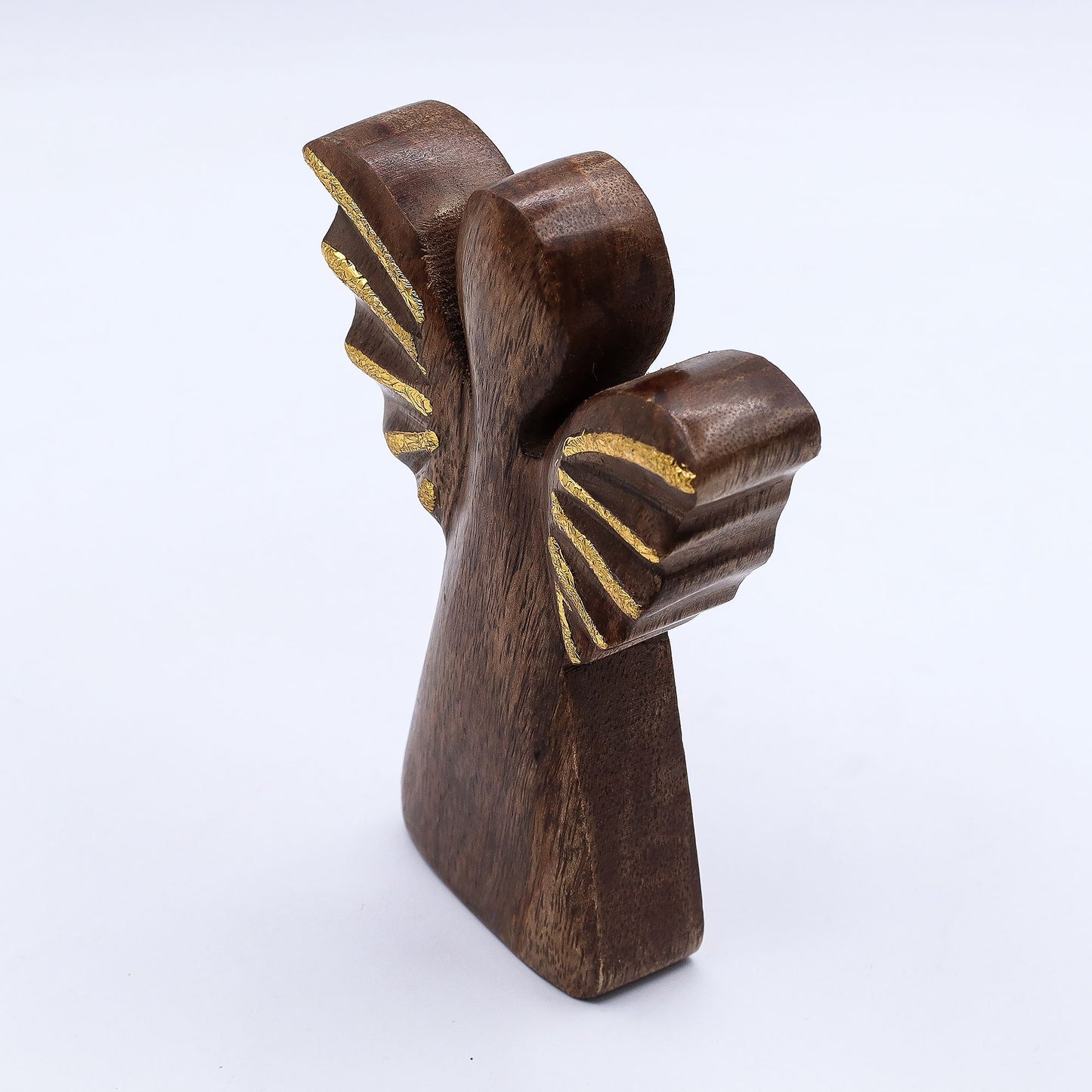 Medium Mango Wood Angel – Gold Decor