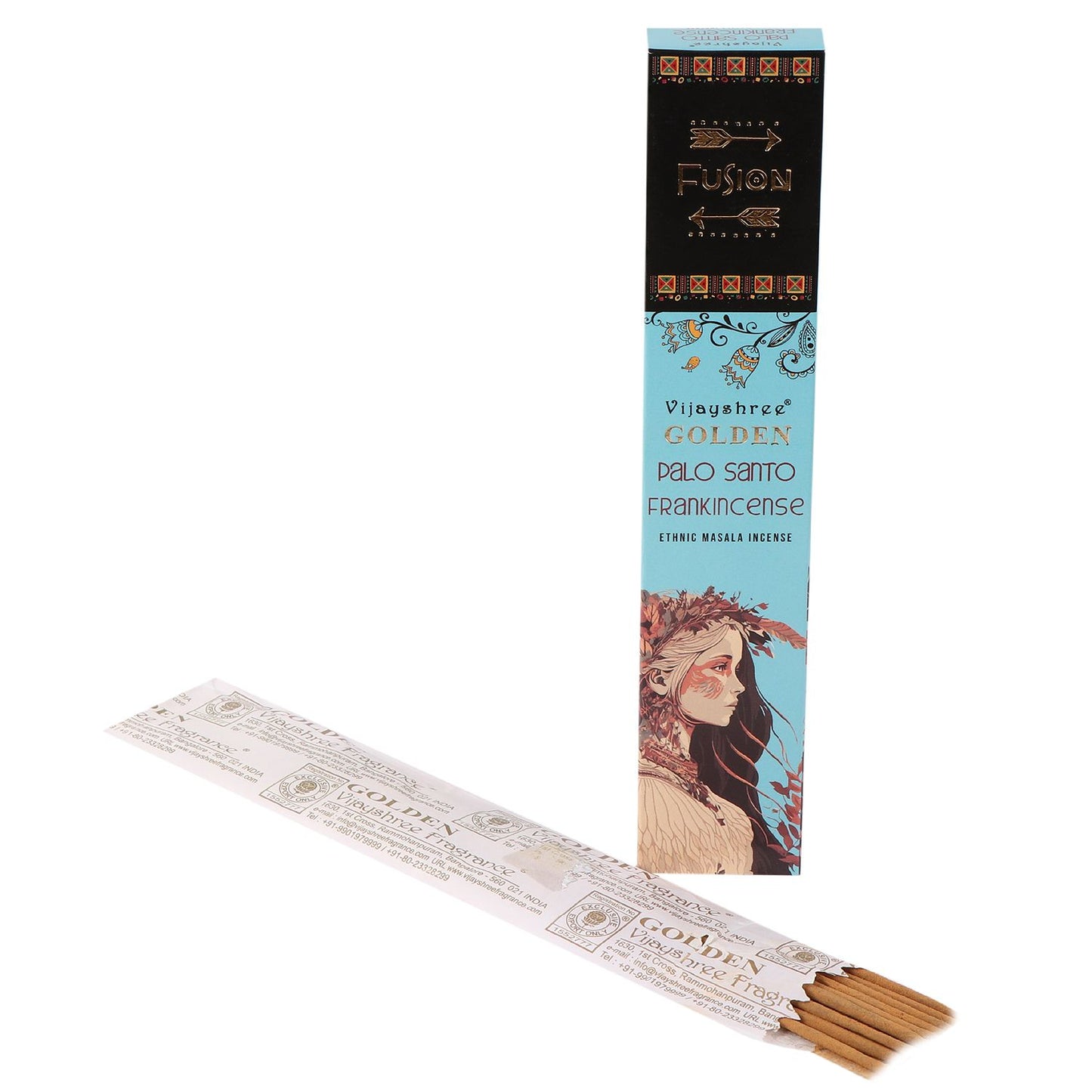 Vijayshree Golden Masala Incense – Palo Santo Fusion: Frankincense