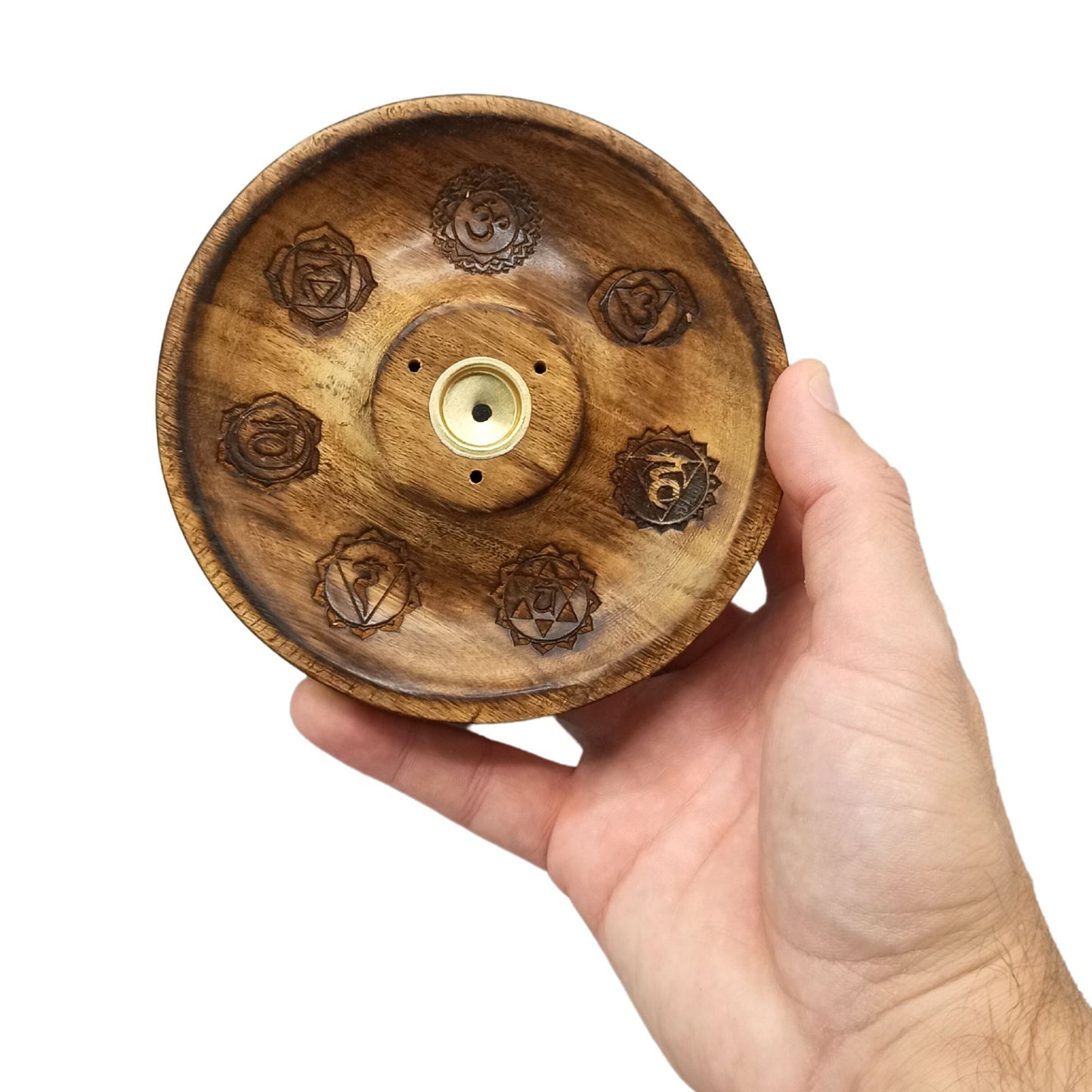 Incense Stick & Cone Burner Disc – 7 Chakra Energy Design