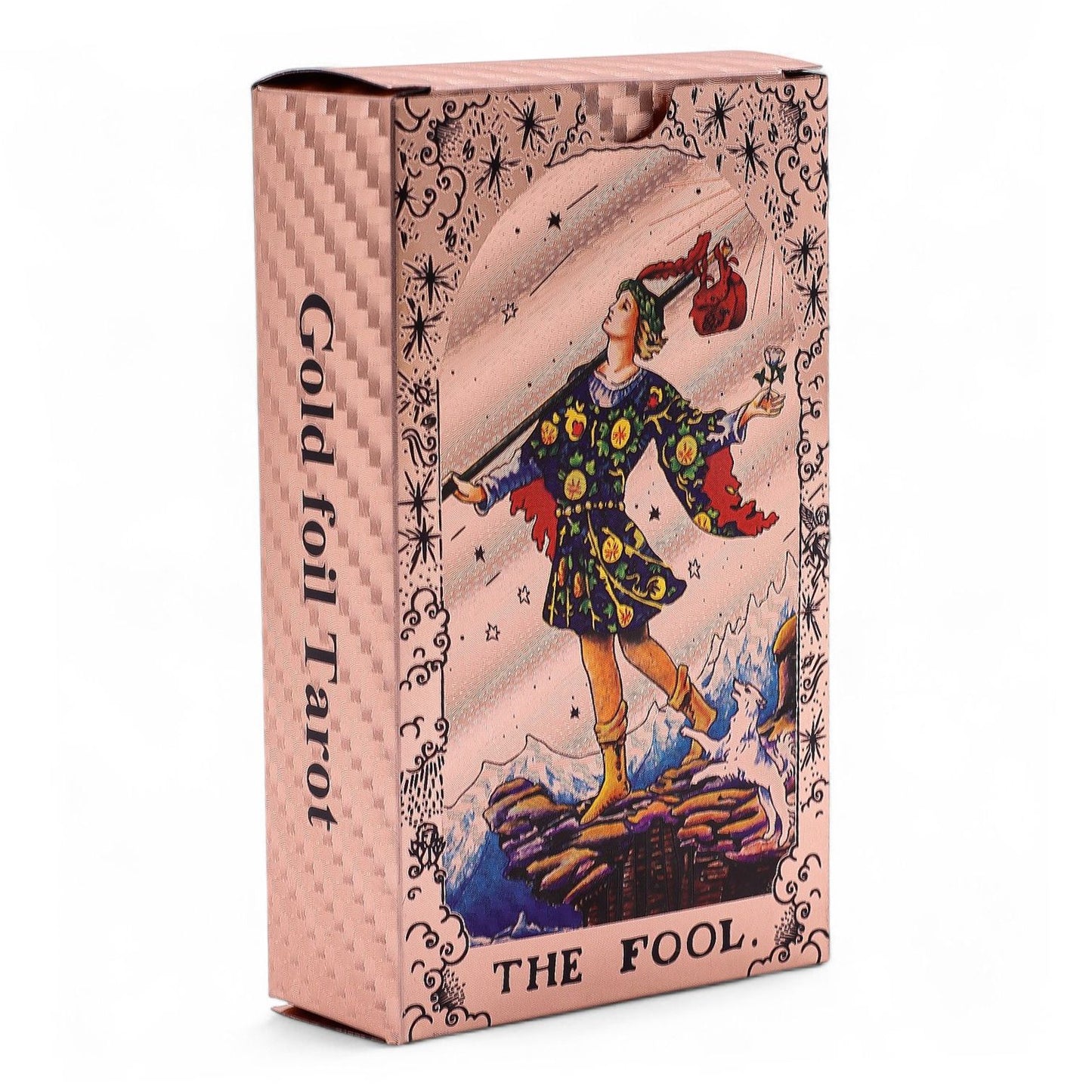 Rose Gold Foil Moon Phase Tarot – 78-Card Celestial PET Deck