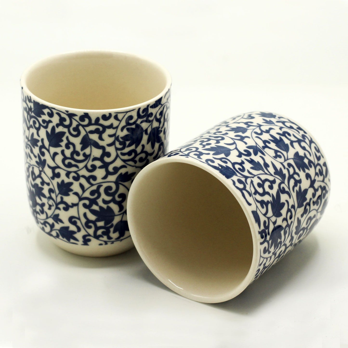 Herbal Tea Cups – Blue Pattern Set of 6 – Enchanting Tea Rituals
