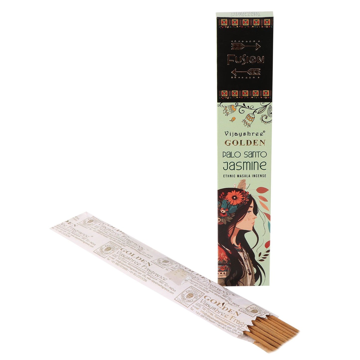 Vijayshree Golden Masala Incense – Palo Santo Fusion: Jasmine