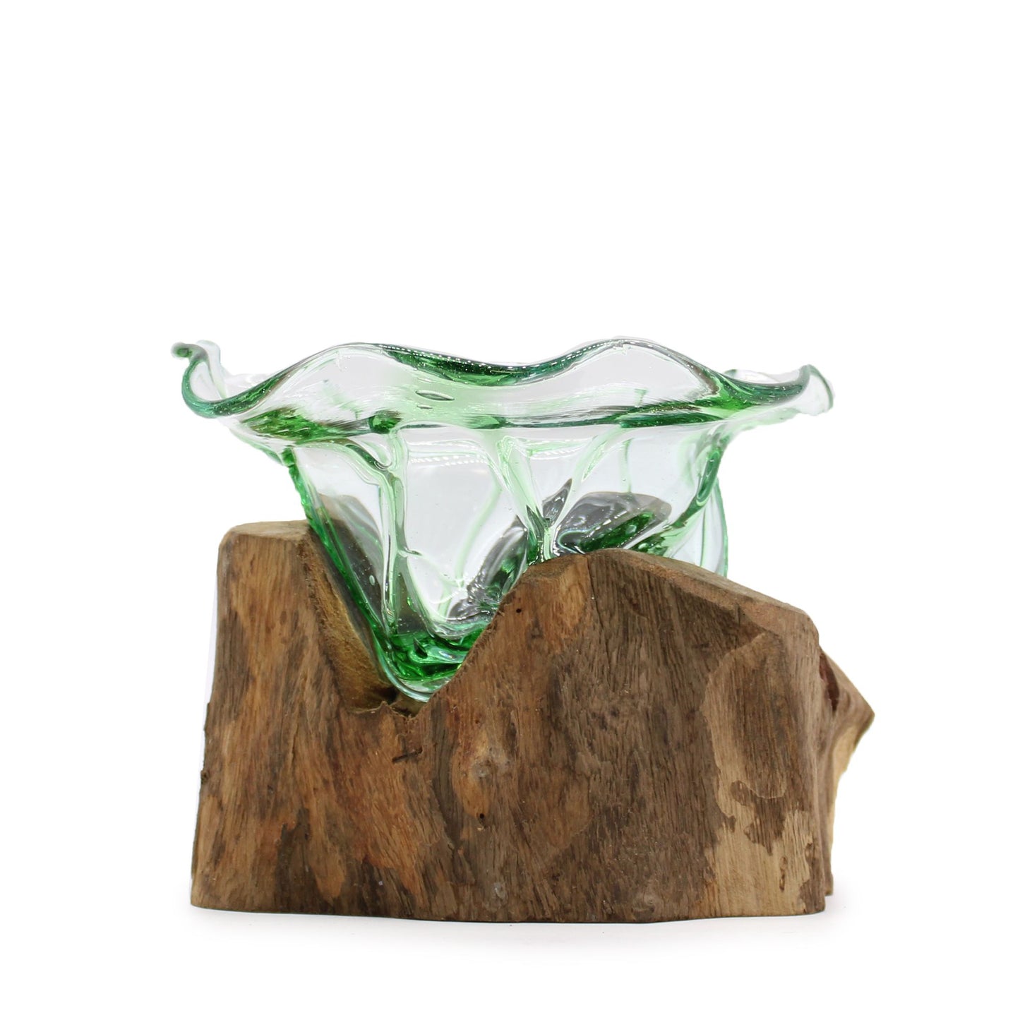 Recycled Beer Bottles – Large Fancy Sweet Bowl on Wood
