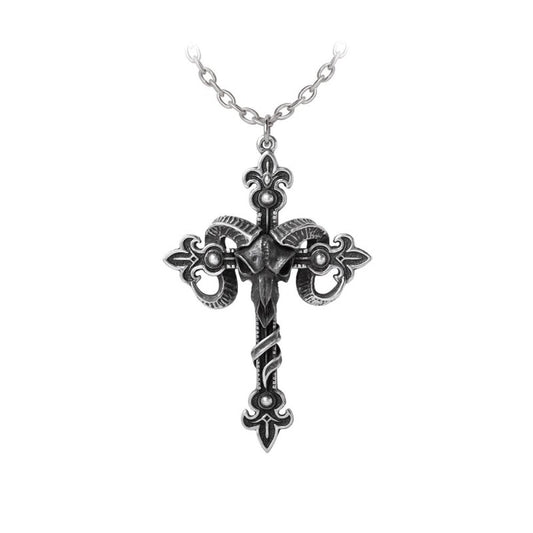 Channel sacred defiance with Alchemy Gothic's Baphomet cross—occult, angelic, and darkly divine. A powerful pagan symbol forged in gothic mystery.