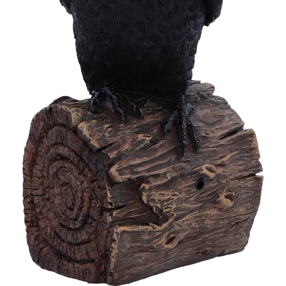 Hush now… do you hear it? The call of the raven echoes through shadowed trees and forgotten graveyards. This 18cm Ravens Cry figurine captures the eerie beauty of this feathered omen, perched solemnly upon a faux-wood log — a sentinel between worlds.
Crafted in high-quality resin and hand-painted with care, every feather is etched with lifelike detail, and the raven’s cold, knowing gaze dares you to listen. With motion-activated sound, this guardian of the veil releases its caw when disturbed — perfect for