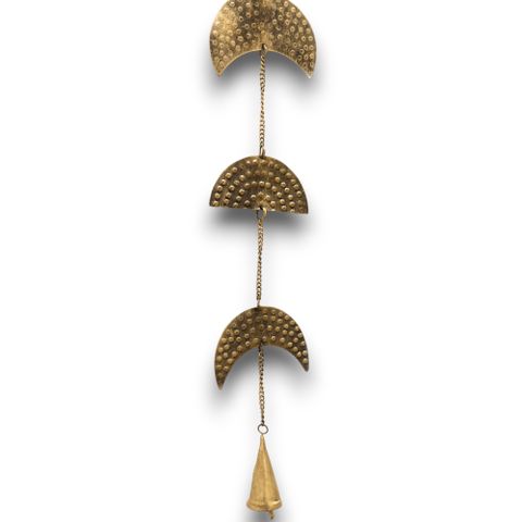 Moon Phase Brass Chime – 25cm | Mystical Wind Bell for Sacred Spaces