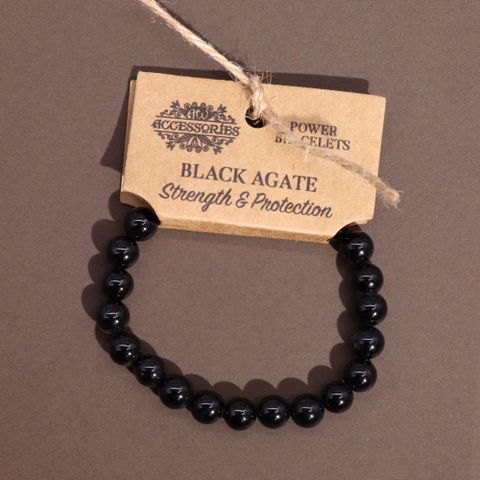 Power Bracelet – Black Agate for Protection, Strength & Grounding