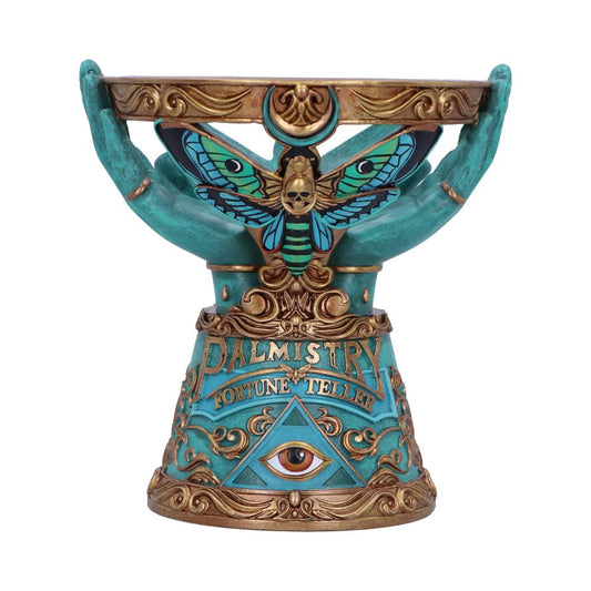 Embark on a mystical journey to unveil the secrets of the future with this exquisite Teller Crystal Ball holder. Designed for seekers, mystics, and anyone drawn to the ancient practice of divination, this lovely piece features the hands of the Palmistry Fortune Teller.