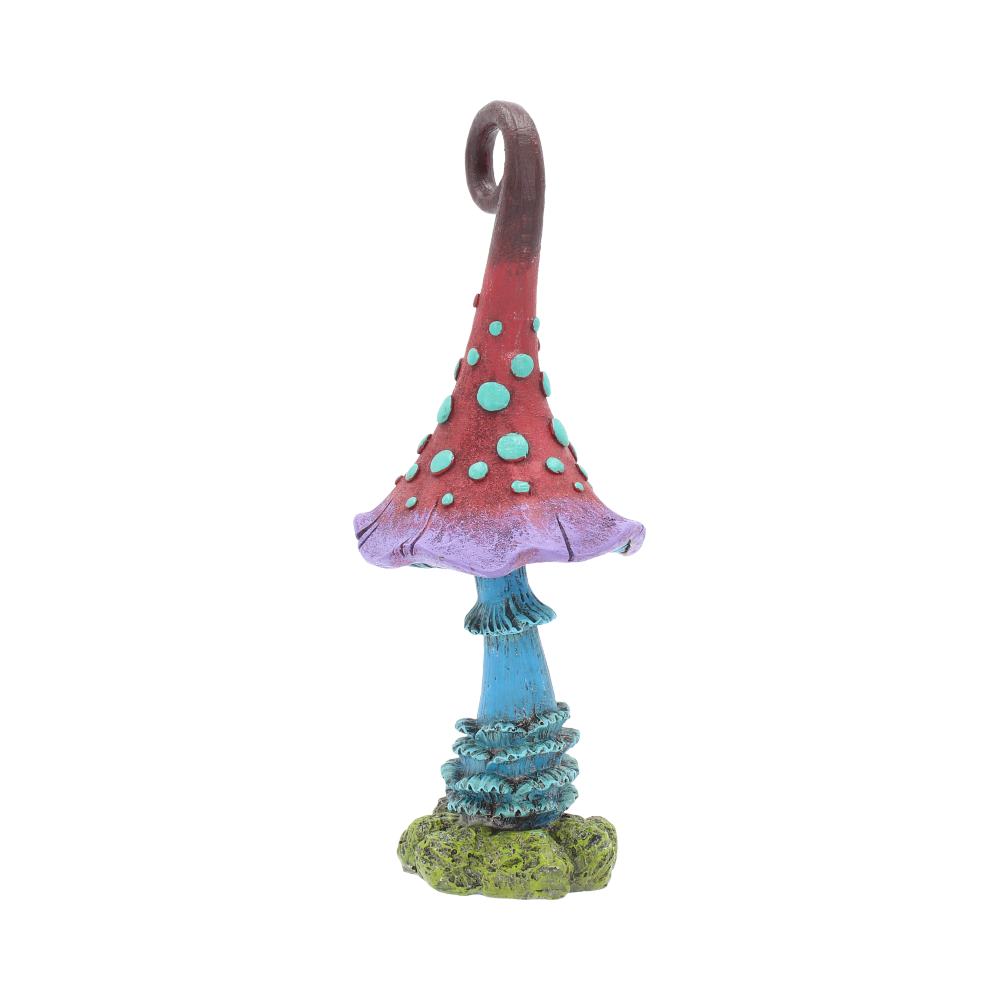 Colorful mushroom-shaped figurine on a white background