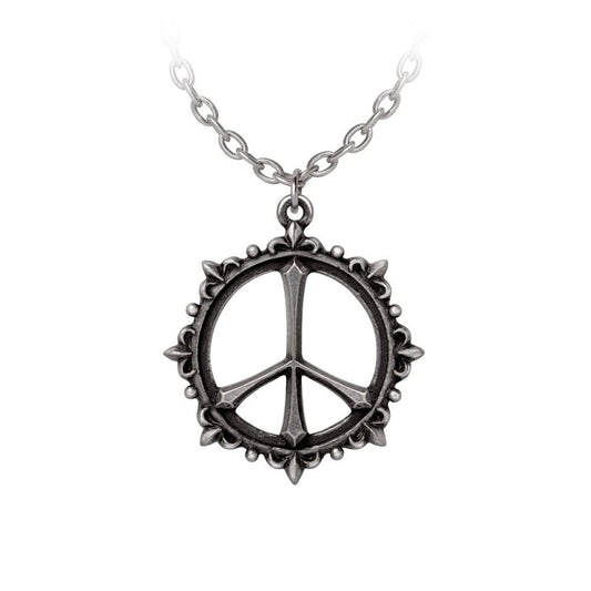 A runic depiction of the universal symbol of peace - Nuclear Disarmament. A timeless message to adorn you. A beautiful Gothic twist on the classic peace sign.