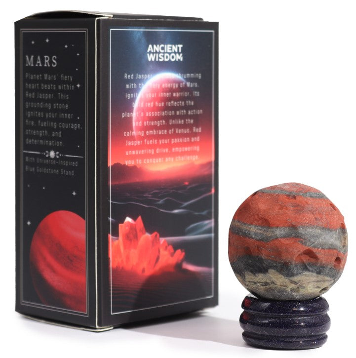 Red Jasper, a stone thrumming with the fiery energy of Mars, ignites the inner warrior. Its bold red hue reflects the planet's association with action and strength. Unlike the calming embrace of Venus, Red Jasper fuels the passion and empowers to conquer any challenge.