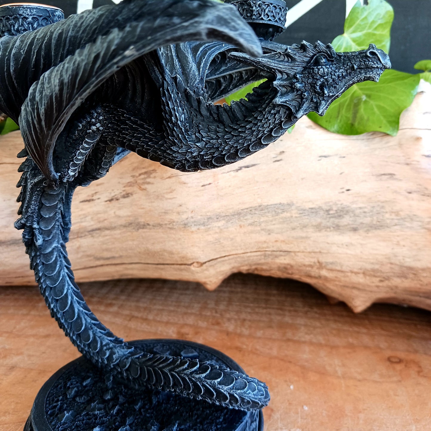 Gothic Dragon Candle Holder – Black Fantasy Triple Candle Stand