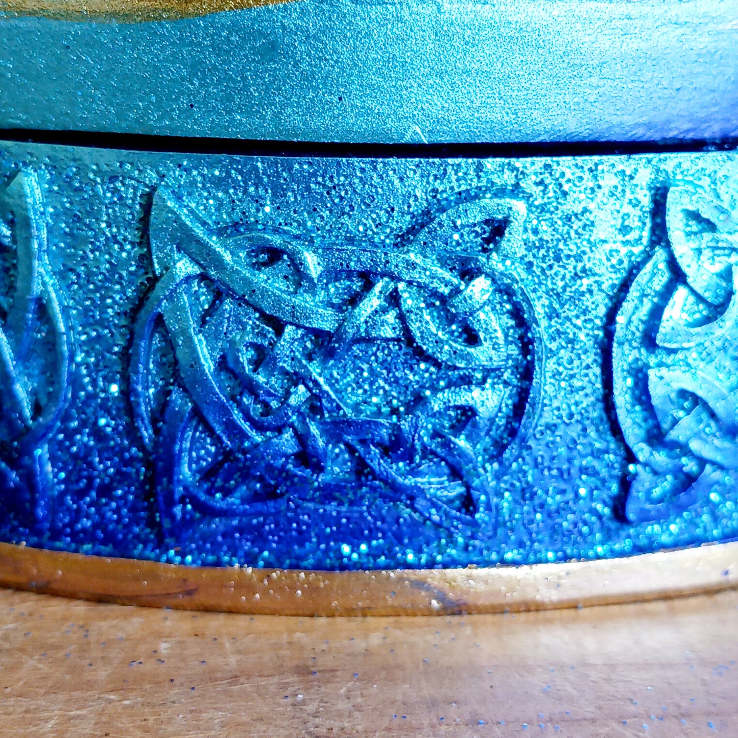 Blue Crescent Moon Trinket Box - Celtic Jewelry & Crystal Storage