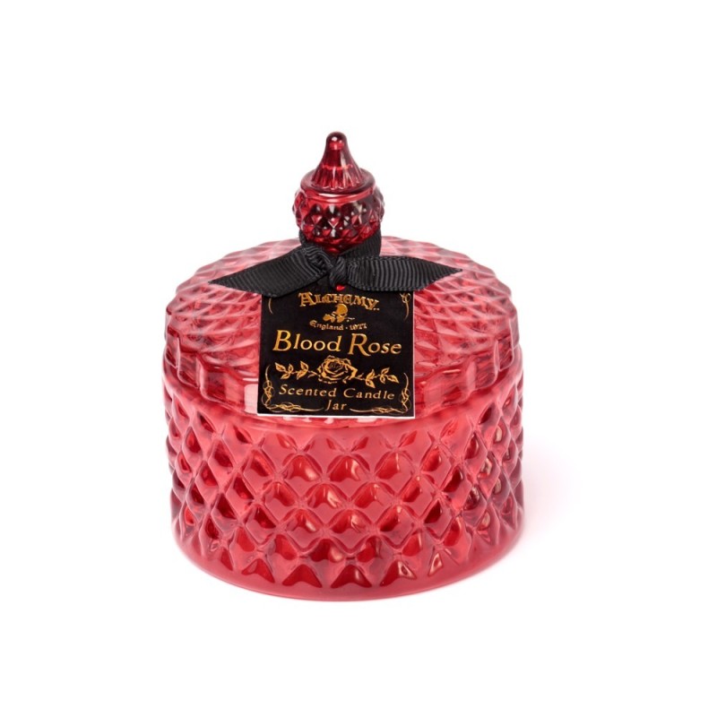 A blood rose red, vintage inspired, lidded candle jar. Encapsulating a sensual scented candle. Light the candle and let the dark sensual aroma of the 'Blood Rose' envelop your boudoir! Once the candle has burnt, this stunning, cut glass effect, jar can then be used to keep safe your trinkets and treasures!
Size: H: 10cm (3.94") W: 8.5cm (3.35") D: 8.5cm (3.35")