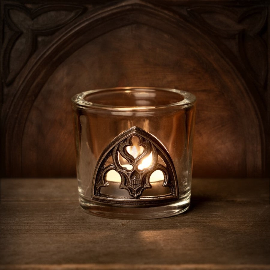 Alchemy Gothic Borley Rectory Glass T-Light Holder – Haunted Charm