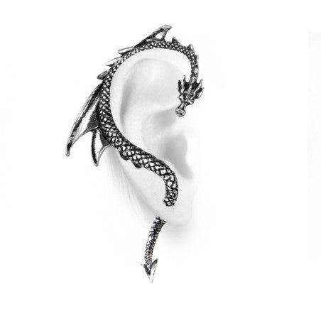 Like a whispering shoulder devil or a witch's familiar, this tortuous, personal miniature dragon, piercing through the ear lobe, tempts the wearer into acts of shameful depravity.