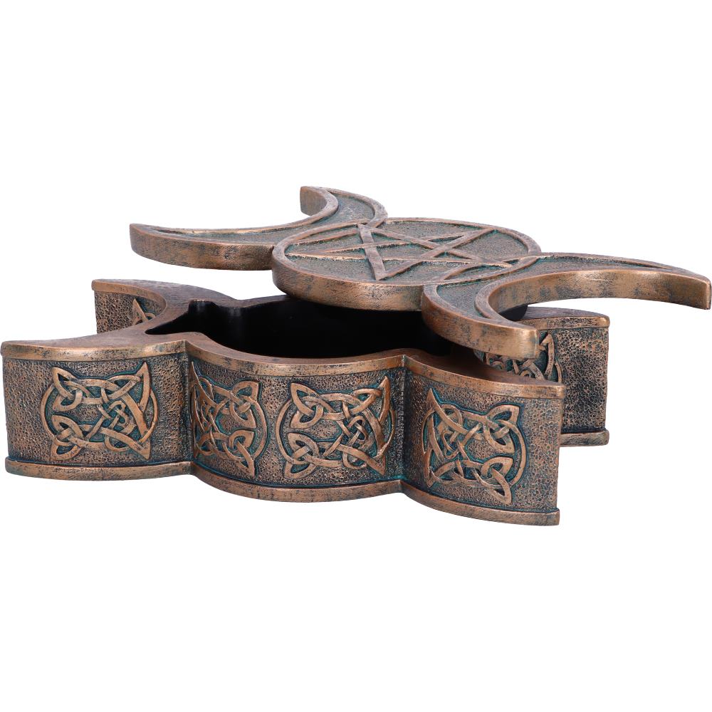 Embrace the lunar energy and its transformative power as you entrust your treasures to this enchanting box. Let it become a cherished part of your daily rituals, a tangible reminder of the cycles of life, and a symbol of the magic that resides within you.