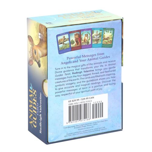 Back view of a card game packaging with animal illustrations and text.