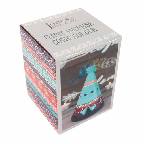Box of Jones Home & Gift incense cone holder with decorative design