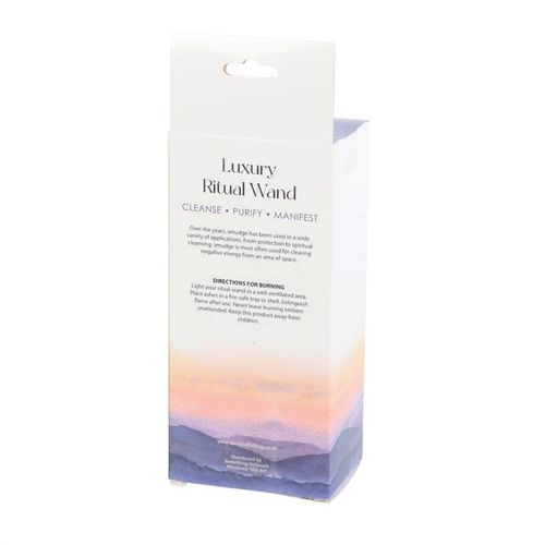 The act of ‘smudging’ is a traditional Native American practice used to cleanse and purify spaces using the smoke of burning sacred herbs. Sustainably sourced and made in the USA, this beautiful ritual wand features white sage, abalone shell pieces, dried green flowers and a raw quartz crystal thoughtfully handtied into a tight bundle for burning and display.