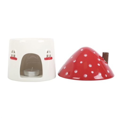 Whimsical Mushroom House Oil Burner – Enchant Your Sacred Space