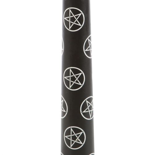 Black Taper Spell Candles with Pentagram Design – Set of 3