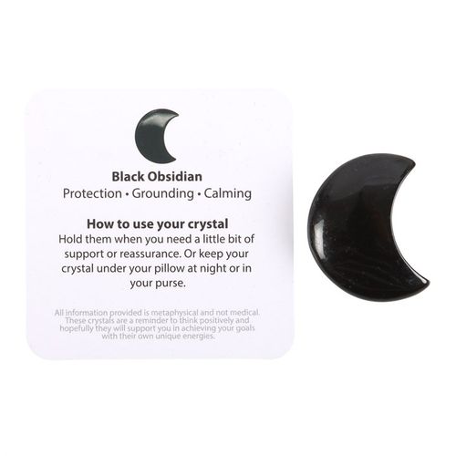 Capture the energy of the moon with this small crescent-shaped black obsidian crystal. Accompanied by a matching sentiment card with inspiring, "The darkest nights produce the brightest stars" text and a drawstring bag, it's the perfect token to remind someone of their inner strength and importance.