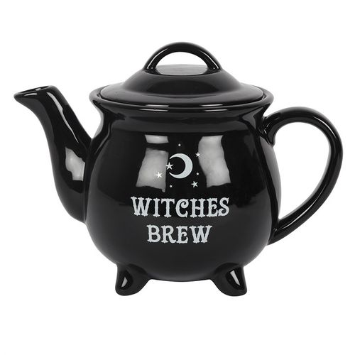 Invite your coven to a magical tea time with the 'Witches Brew' ceramic teapot and four enchanting cauldron cups. Perfect for stirring up spirited conversations at your next gathering. Dimensions: H19cm x W26cm x D16.5cm. Packaged size: H21cm x W51cm x D20cm.