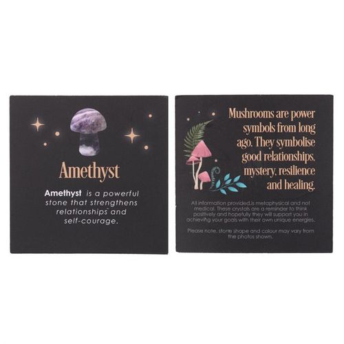 Harness the power of crystal healing with this Magical Crystal Mushroom crafted from polished amethyst. This popular stone promotes courage and strengthens relationships by radiating positive energy into your surroundings.