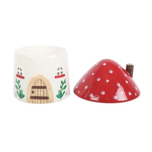 Whimsical Mushroom House Oil Burner – Enchant Your Sacred Space