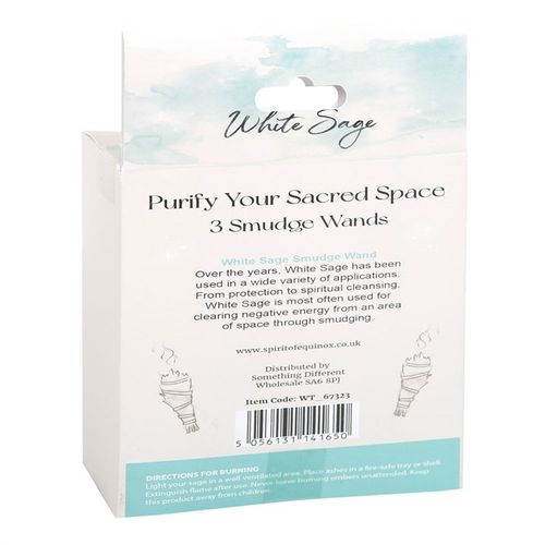 This set includes 3 bundles of dried white sage, known as smudge sticks or wands, used for purifying sacred spaces. Traditionally used for spiritual cleansing rituals, smudge sticks are essential tools in reiki, witchcraft and other sacred practices.