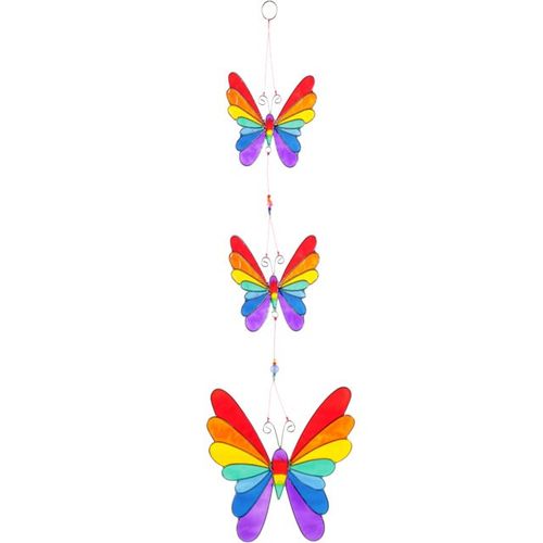 Enchant your sacred space with the String of Butterflies sun catcher, featuring three delicately crafted, multi-coloured butterflies that dance with the light. Ethically sourced to honor the earth’s gifts, this mystical charm measures 54cm in height and 15.5cm in width, casting vibrant reflections that invite transformation and joy. Perfect for windows or altars, it weaves a spell of beauty and serenity, connecting you to nature’s magic. Packaged thoughtfully at 17cm by 15.5cm, it arrives ready to infuse yo