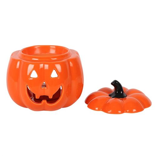Smiling Ceramic Jack-O'-Lantern Oil Burner – Autumn Ritual Magic