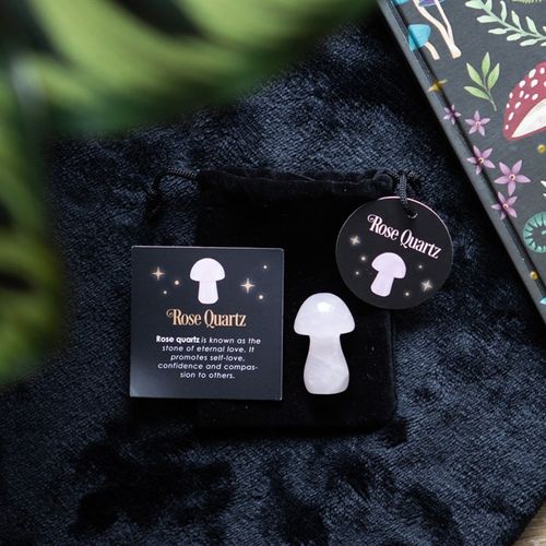 Harness the power of crystal healing with this Magical Crystal Mushroom crafted from polished rose quartz. This popular stone promotes self-love, confidence and compassion by fostering a sense of peace and harmony in the mind, body and soul.