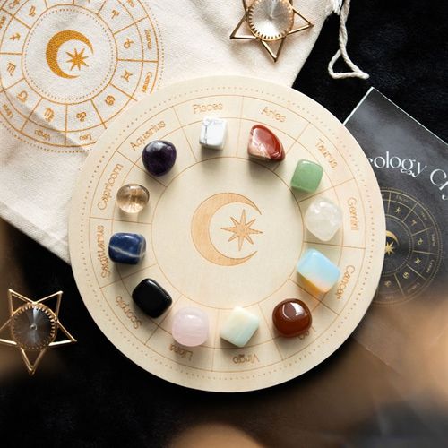 This beautiful crystal grid features a detailed astrology wheel design, harnessing the energy of the 12 zodiacs to maximise the charge of crystals. A perfect gift idea for anyone getting started with crystals or for a keen collector.