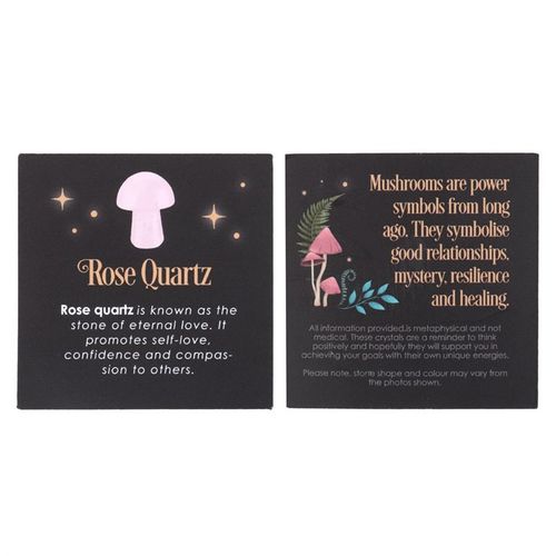 Harness the power of crystal healing with this Magical Crystal Mushroom crafted from polished rose quartz. This popular stone promotes self-love, confidence and compassion by fostering a sense of peace and harmony in the mind, body and soul.