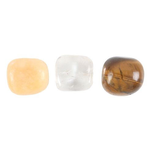 This Confidence & Courage crystal set includes a trio of healing stones selected for their power of positivity. Yellow jasper increases confidence in social situations, clear quartz promotes focus and tiger's eye provides an extra blanket of protective energy. 