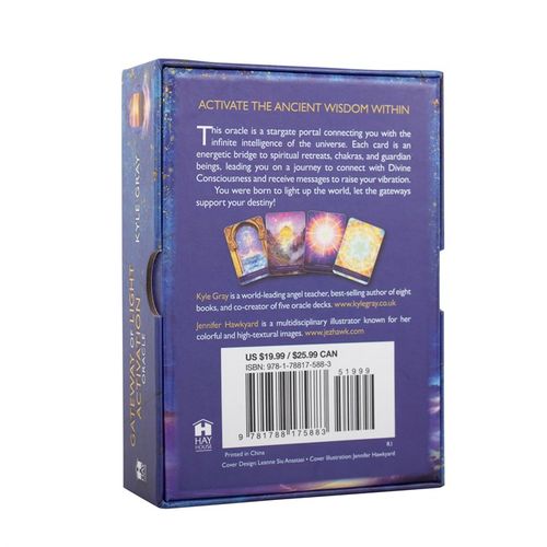 Step beyond the veil and into the cosmos with the Gateway of Light Activation Oracle Deck by Kyle Gray. This sacred 44-card deck, paired with a richly detailed 167-page guidebook, serves as a stargate to the unseen realms—bridging the ancient wisdom of the stars with your present spiritual path.
Each card is a vessel, a beacon illuminating the gateways to ethereal retreats, soul chakras, and divine guardians waiting to connect. Illustrated with otherworldly vision by Jennifer Hawkyard, this oracle is a tru