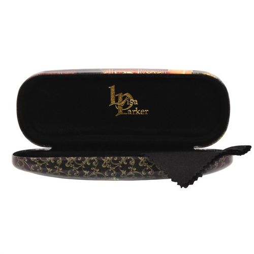 Black case with floral pattern and Lisa Parker logo on a white background