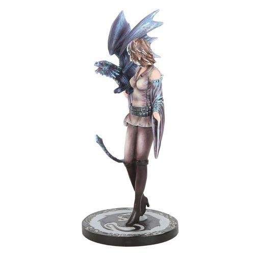 This 'Dragon Trainer' figurine, brought to life by Anne Stokes’ enchanting artistry, beautifully portrays the magical connection between a young woman and her dragon companion. With exquisite detail, the dragon perches trustingly on her arm, embodying a deep bond of friendship and magic. Ideal for those drawn to fantasy worlds, this piece is a captivating treasure for collectors and dreamers alike.