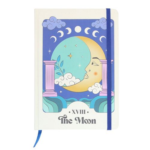 This enchanting A5 notebook draws inspiration from the mystical 'The Moon' tarot card, showcasing a vibrant celestial design. Filled with 200 lined pages (100 sheets), it’s ideal for capturing your thoughts, sketches, or magical musings, bringing a bewitching charm to your creative space.
