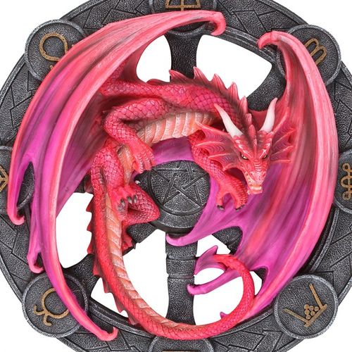 Celebrate the Mystical Cycle with Anne Stokes’ Lammas Dragon Wall Plaque
Infuse your space with magical energy and Pagan heritage through this dramatic Lammas Dragon Wall Plaque by famed fantasy artist Anne Stokes. Crafted from high-quality resin and featuring a vivid 3D relief, this round wall plaque showcases a powerful red dragon curled within the Wheel of the Year, symbolizing the sacred sabbat of Lammas (Lughnassad)—the festival of the first grain harvest.