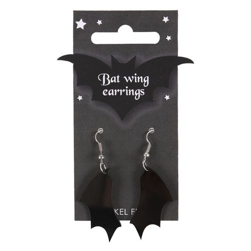 This fun pair of earrings features dangling acrylic bat wings and is a unique piece to add to any gothic jewellery collection.