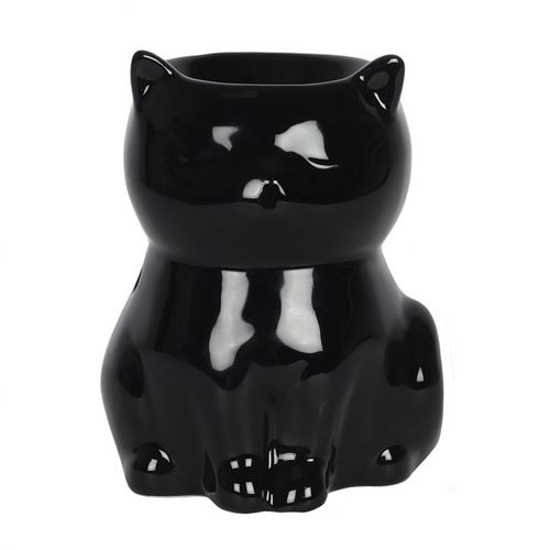 Black cat oil burner. Use with fragrance oil or wax melts. Product Dimensions: H11cm x W9cm x D8cm Packaged Dimensions: H14.5cm x W10.5cm x D10.5cm
