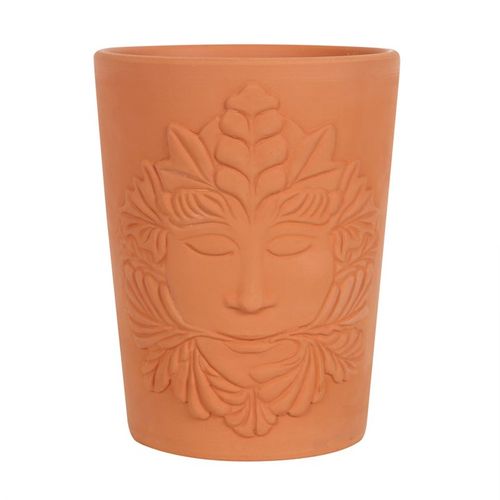 This terracotta pot showcases the visage of the Green Goddess—also known as the Green Woman, Green Lady, or Mother Earth—a sacred emblem of growth, fertility, and renewal. Ideal for medium-sized houseplants or floral arrangements, it carries a magical charm perfect for gifting on Mother’s Day, birthdays, or to those who tend the earth with care. A drainage hole at the base ensures your plants thrive in their enchanted home. Product Dimensions: H16cm x W12.5cm x D12.5cm Packaged Dimensions: H17cm x W13cm x D
