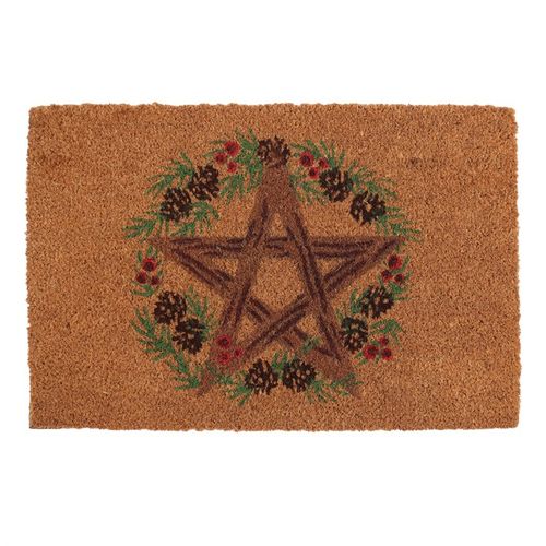 This beautiful coir doormat features a rustic pentagram design and can be used year after year to decorate your home for Winter Solstice, the ancient pagan holiday known for traditions and rituals that celebrate nature, rebirth, transformation and the oncoming season.