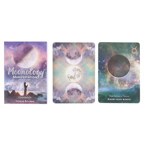 Harness the lunar power of manifestation with the Moonology Manifestation Oracle by Yasmin Boland. This 48-card deck, paired with a 144-page guidebook, helps you align with the moon’s phases to manifest your dreams and desires. Each card is beautifully illustrated by Lori Menna, offering cosmic insight and empowering affirmations to guide your spiritual journey. Whether you're working with the New Moon’s potential or the Full Moon’s release, this deck is your celestial companion for clarity, intention, and