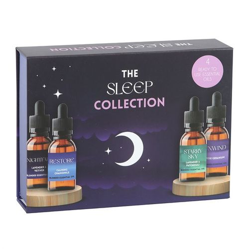 Unwind and relax with this Sleep collection of ready to use, blended essential oils. The set contains 4 x 10ml bottles with a dropper tool lid, helping to apply just the right amount of oil for each use.