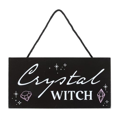 This captivating hanging sign is ideal for those who embrace their mystical nature and adore magical decor. Showcasing the phrase 'crystal witch,' inspired by the popular crystal healing movement, it’s a charming piece to welcome the enchanting energies into your living space.
