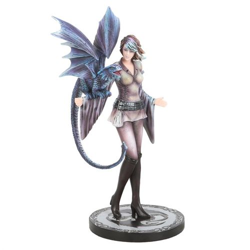 This 'Dragon Trainer' figurine, brought to life by Anne Stokes’ enchanting artistry, beautifully portrays the magical connection between a young woman and her dragon companion. With exquisite detail, the dragon perches trustingly on her arm, embodying a deep bond of friendship and magic. Ideal for those drawn to fantasy worlds, this piece is a captivating treasure for collectors and dreamers alike.
